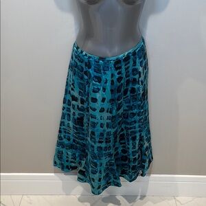 Preston & York Blue Asymmetrical A-Line Midi Skirt Casual